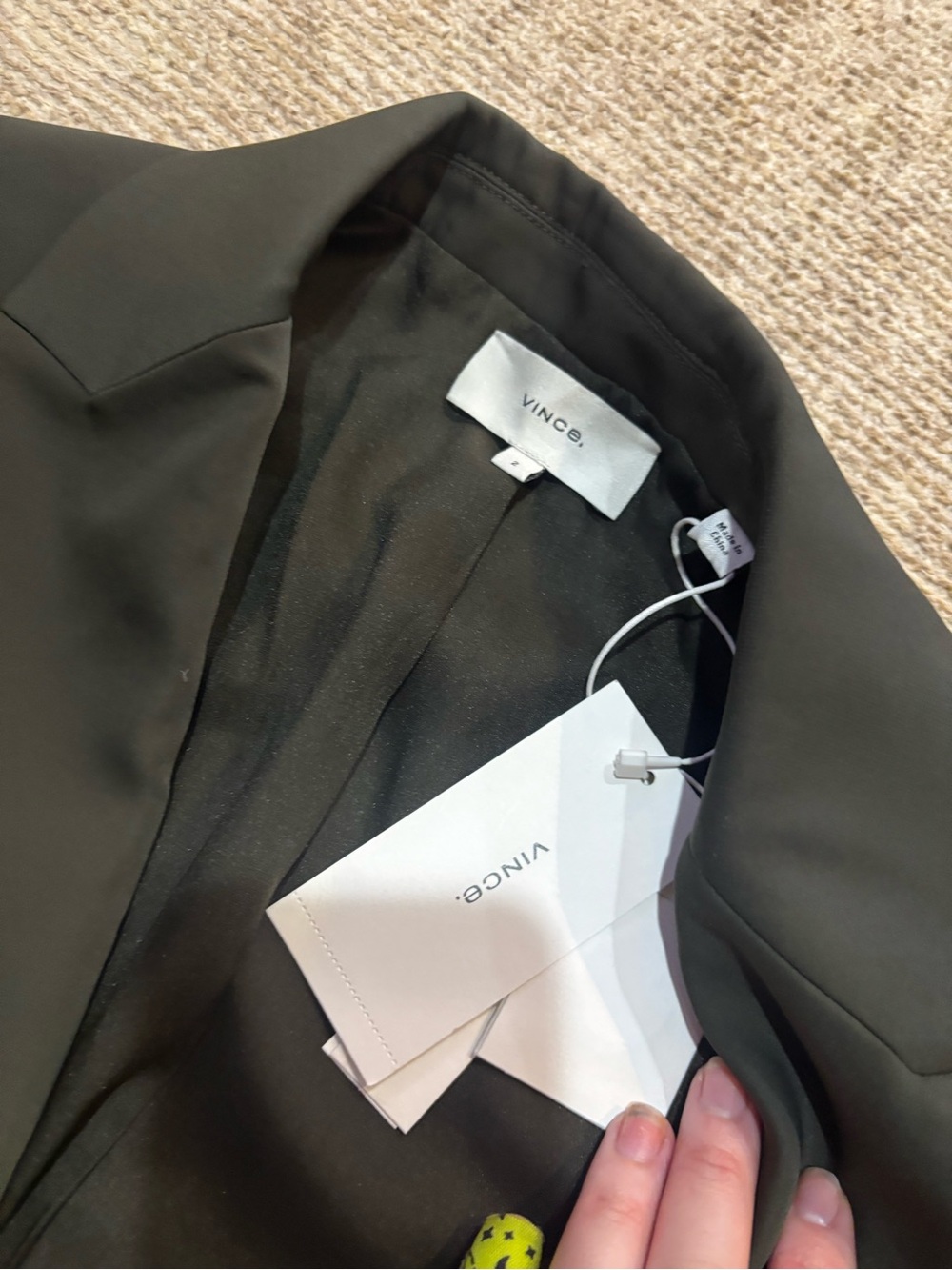 Vince Olive Green Single-Button Blazer - Picture 4 of 6